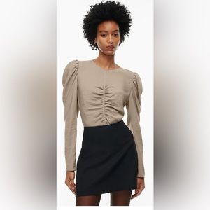 ARITZIA WILFRED Henrietta Blouse size 8 Nomad Taupe NWT